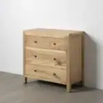 Natural wooden Oliva Chest with three drawers for elegant storage solutions.