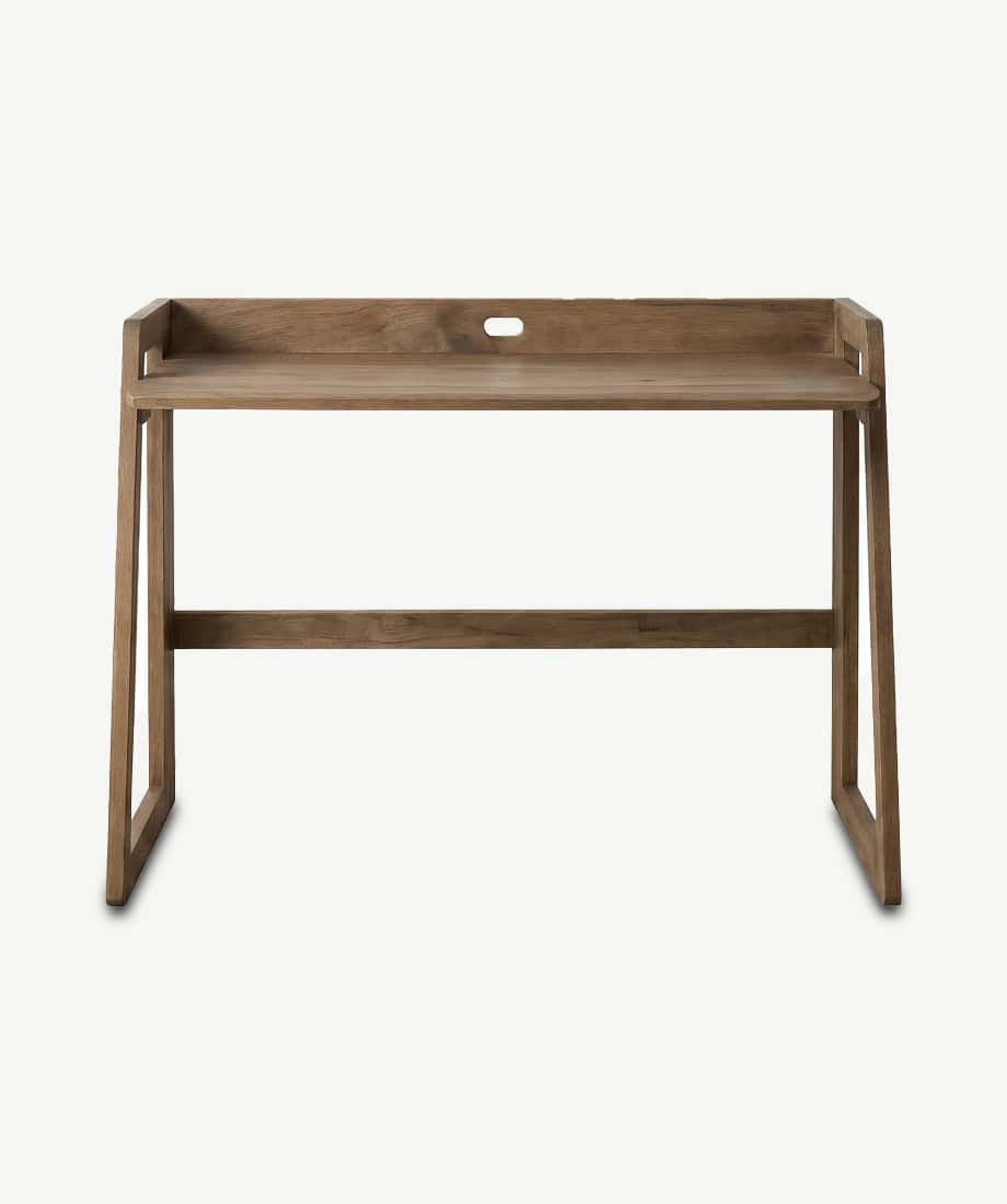 Denia Desk with natural wood finish, ideal for home office or workspace. Elegant and functional desi.