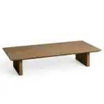 Sturdy rustic wooden coffee table with a natural finish for living room decor.