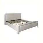 Altea Bed with upholstered headboard and wooden slats for comfort and style.