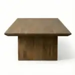 Wooden coffee table with a minimalist design, perfect for contemporary living room settings.