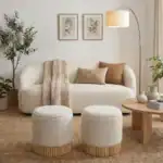 Elegant Anna Puffs in a cozy living room setting.
