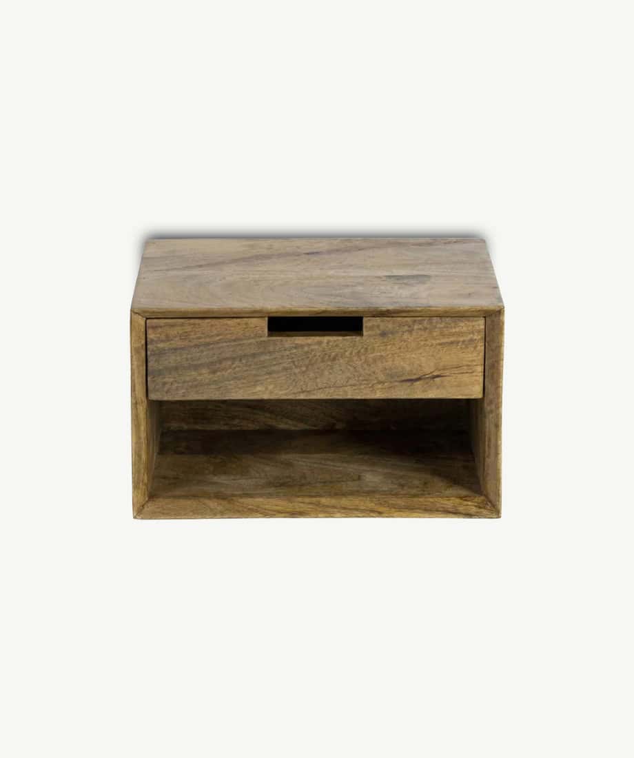 Aitana Bedside Table with Drawer and Open Shelf.