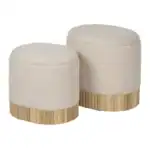 Soft Ottoman with Wooden Base for Modern Home Decor.