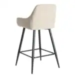 Stylish upholstered Onda stool with black metal legs for contemporary interiors.