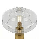 Glass Art Table Lamp with Brass Base for Modern Decor.