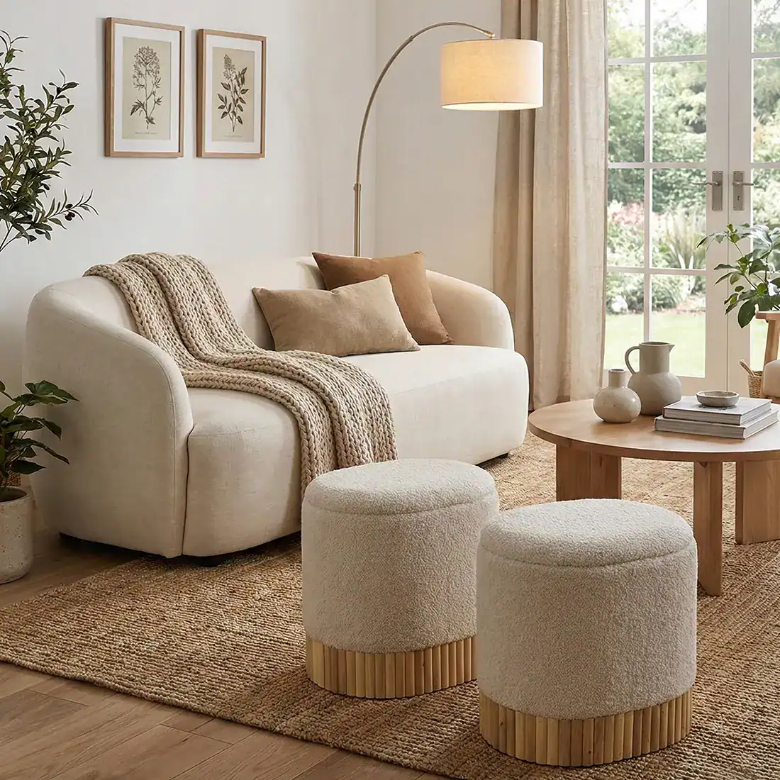 Elegant living room featuring OVVO Home furniture and decor accents.
