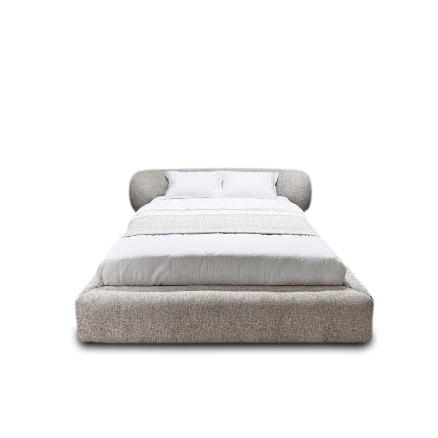 Elegant Ayora Bed with soft fabric upholstery and stylish design.