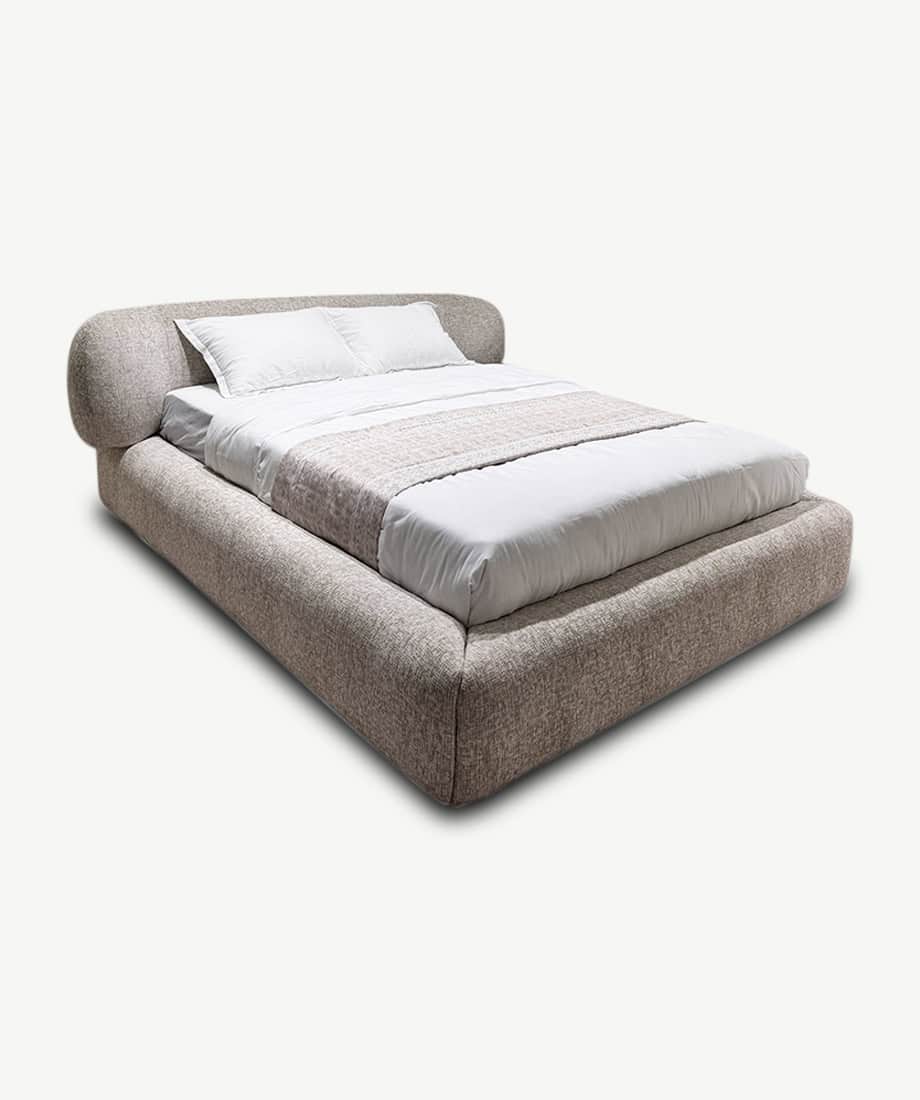 Ayora Bed with soft fabric and contemporary style for a luxurious bedroom.