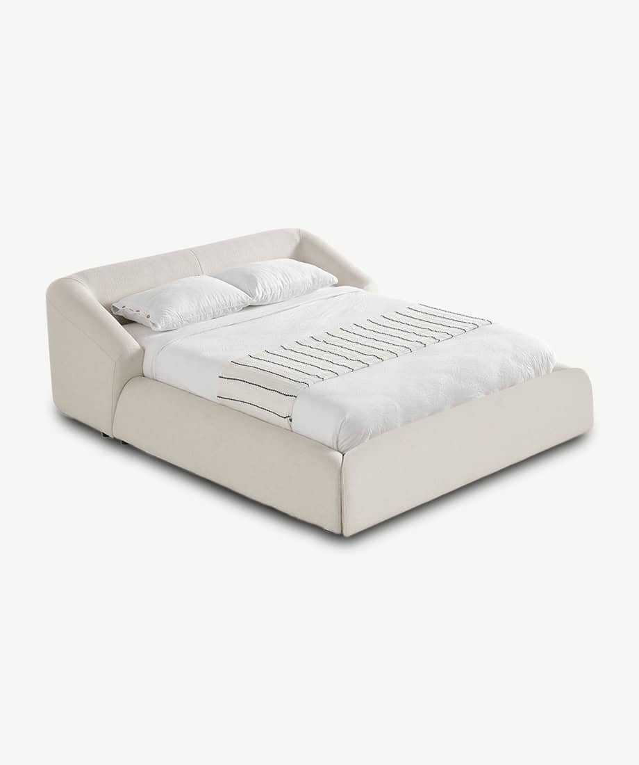 Elegant Liria Bed with plush upholstery and modern design.