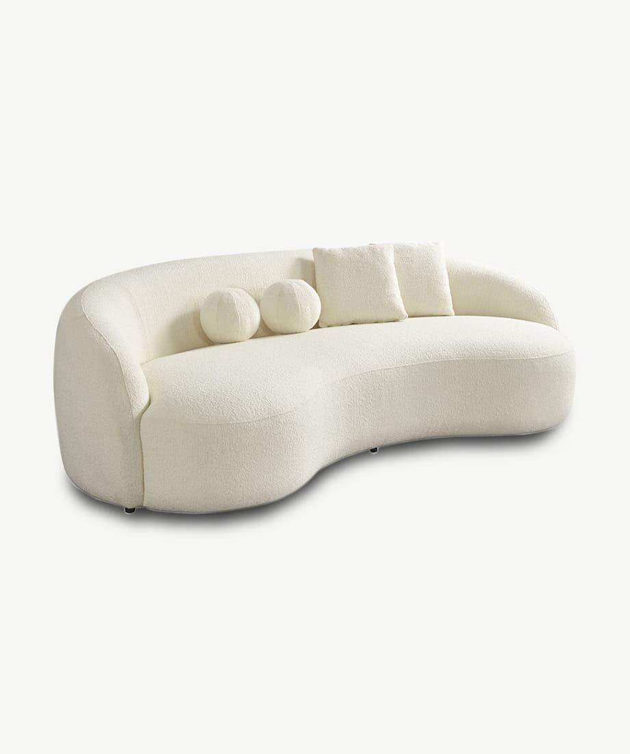 Elegant white Villar sofa with plush cushions and modern design.