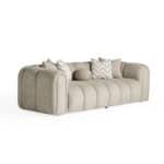 Elegant beige Xera sofa with plush cushions and modern design. Perfect for stylish living rooms and.