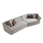 Elegant Alcora sofa with neutral upholstery and plush cushions for modern living rooms.
