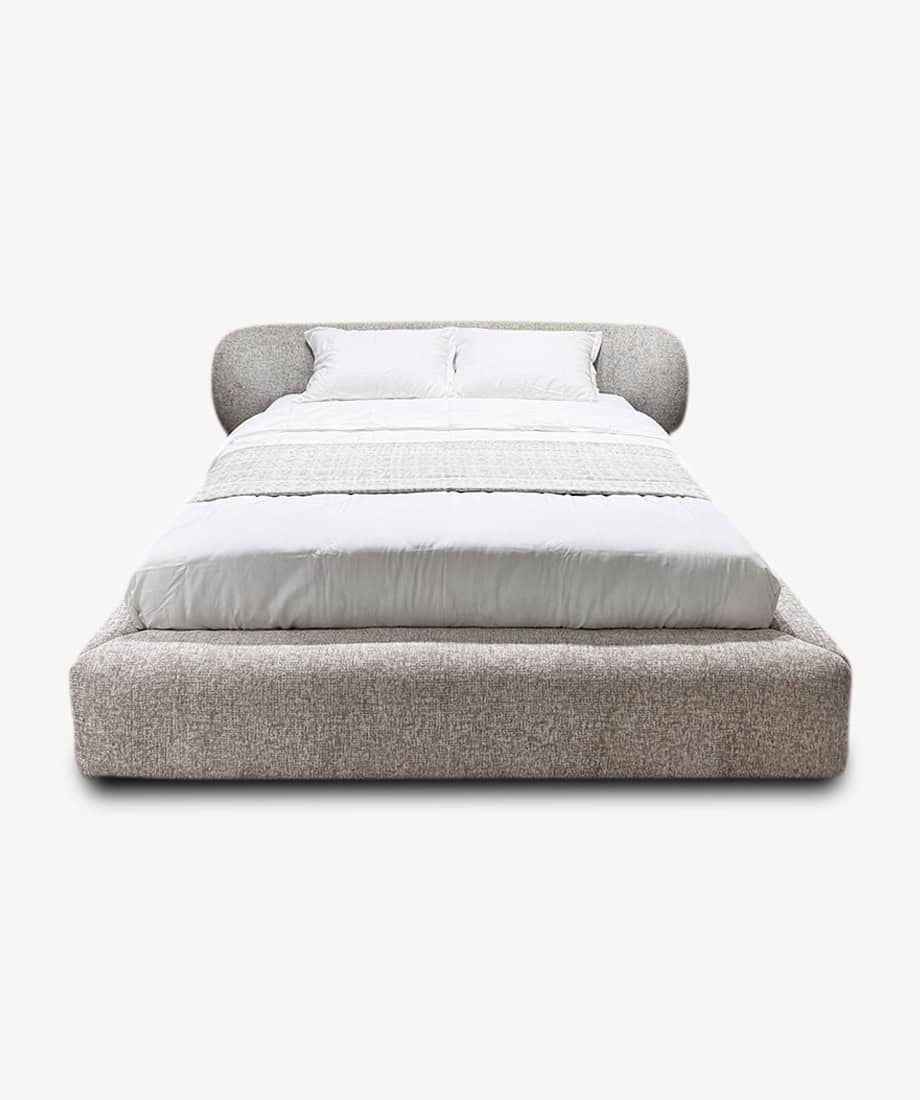 Ayora Bed with soft fabric and contemporary style for stylish bedrooms.