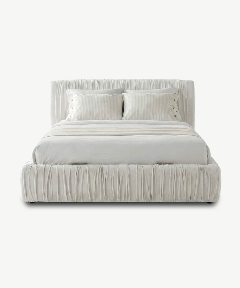 Elegant Cheste Bed with plush white upholstery, perfect for contemporary bedrooms.