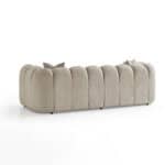 Elegant beige Vallada sofa with plush, rounded design for modern living rooms.