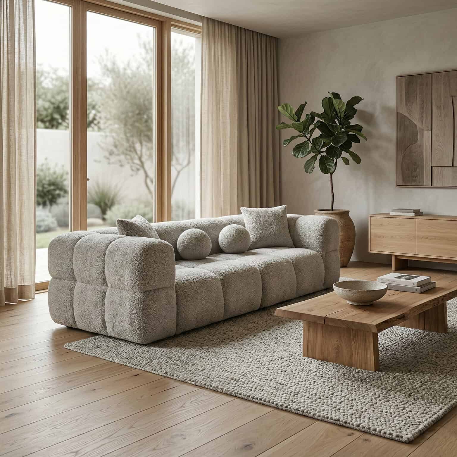 Artana sofa with plush cushions in a contemporary living room.