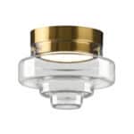 Elegant glass wall lamp with gold accent for modern decor.