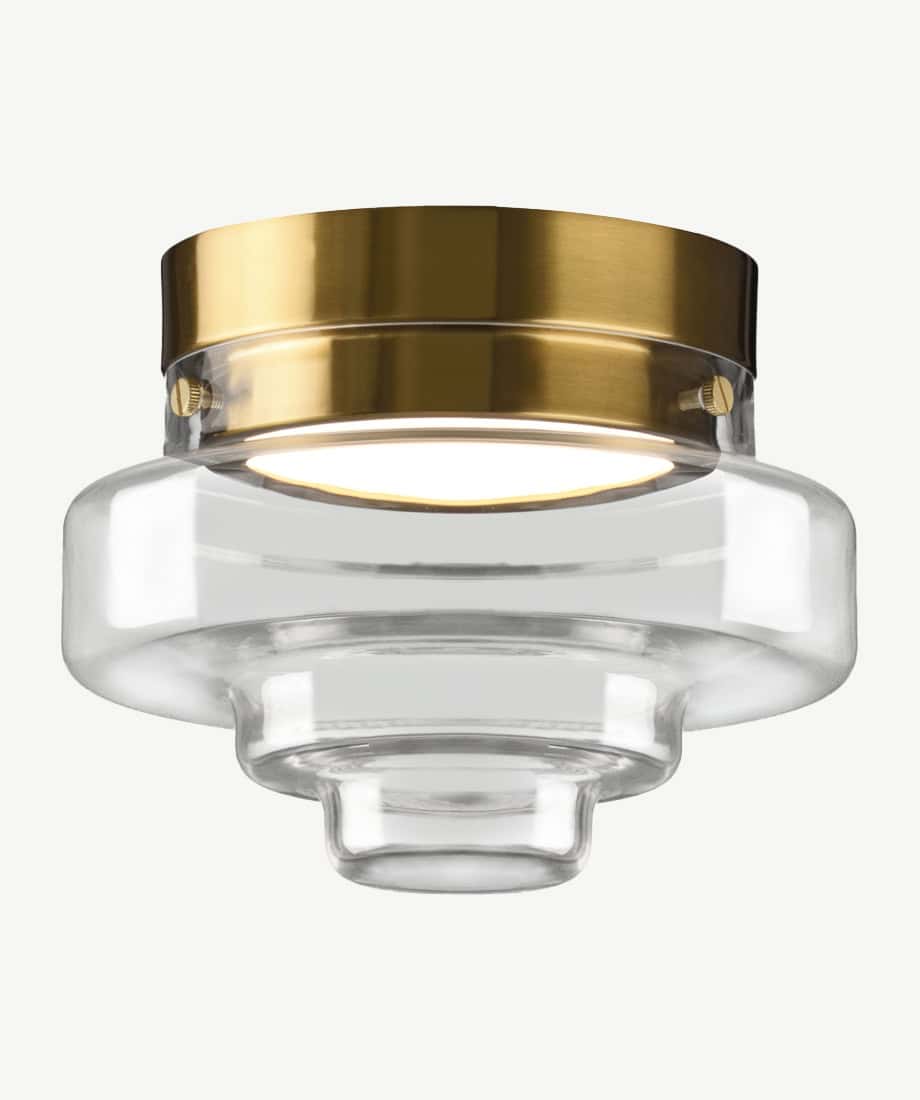 Art wall lamp with gold finish and sleek glass design for contemporary interiors.