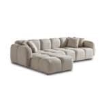 Elegant beige Nules sofa with plush cushions, perfect for modern living rooms.