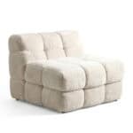 Plush Oropesa Puff sofa in cream, perfect for contemporary living spaces.