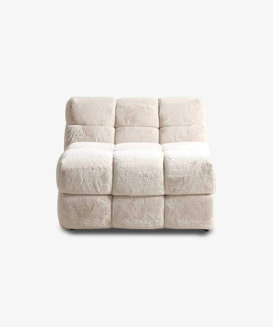 Comfortable beige Oropesa Puff sofa with plush fabric, ideal for contemporary home decor.
