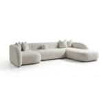 Elegant beige Valencia sofa with plush cushions and modern design. Perfect for contemporary living r.