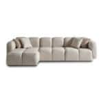 Elegant beige sectional sofa with plush cushions for modern living rooms.