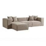 Godella sofa in beige fabric with plush cushions, ideal for modern living room decor.