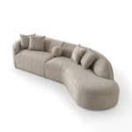 Elegant Onil sofa with a sleek, curved design for contemporary living spaces. Perfect for stylish, c.