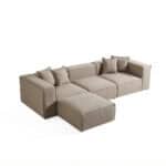 Modern Godella sofa with beige upholstery and matching cushions.