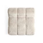 Oropesa Puff, plush beige ottoman for modern living spaces.