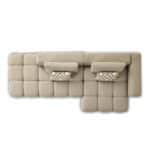 Modern beige Betxi sofa with plush cushions and geometric-patterned pillows. Perfect for contemporar.